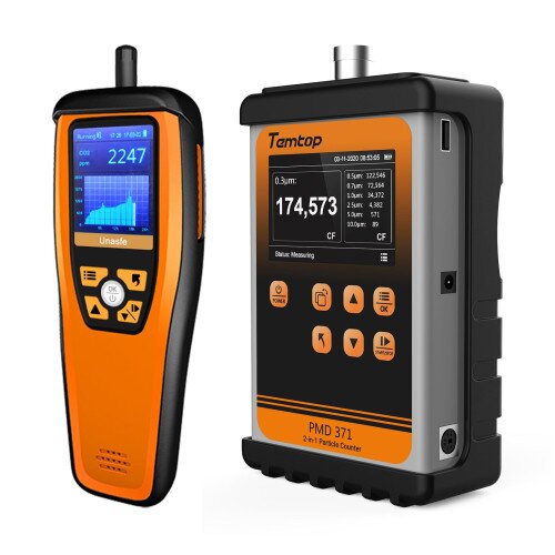 Temtop PMD 371 Portable Dust Monitor Handheld Air Particle Counter Commercial-Grade Air Quality Assessments, Data Export