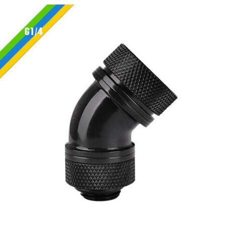 Thermaltake Pacific G14 PETG Tube 45-Degree Compression 16mm OD - Black
