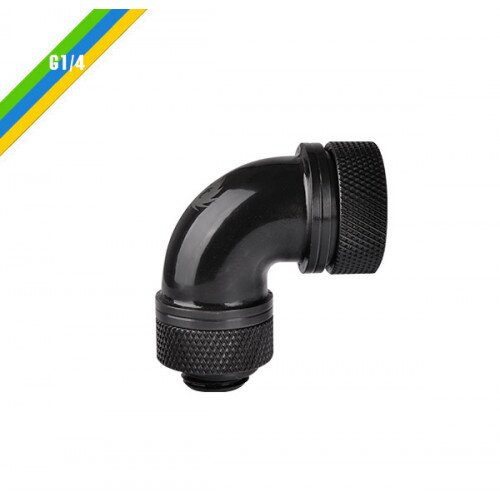Thermaltake Pacific G14 PETG Tube 90-Degree Compression 16mm OD - Black