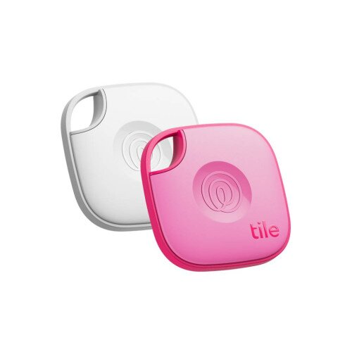 Tile Mate Bluetooth Tracker (2024) - Pink Punch / White - 2-Pack