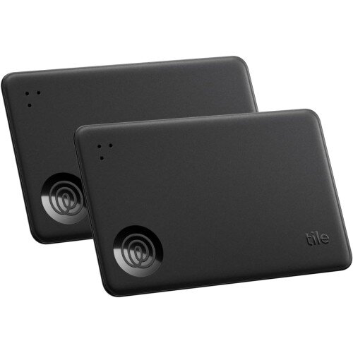 Tile Slim Wallet Bluetooth Tracker (2024) - Black - 2-Pack