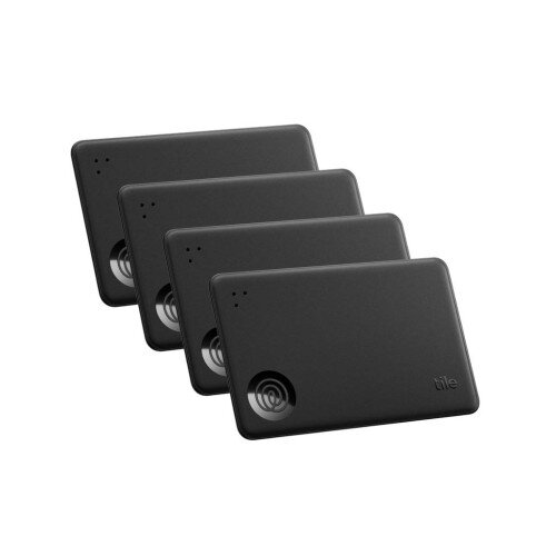 Tile Slim Wallet Bluetooth Tracker (2024) - Black - 4-Pack