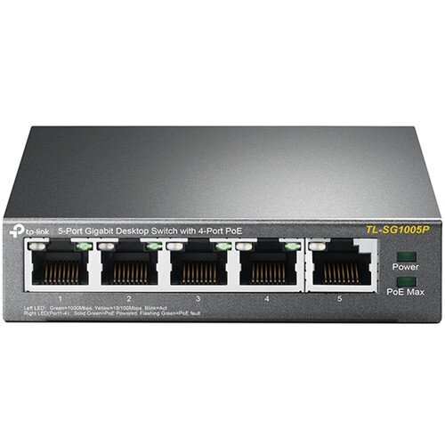 TP-Link 5-Port 10/100Mbps Desktop Switch with 4-Port PoE - TL-SG1005P