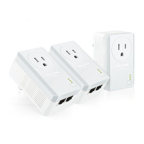 TP-Link AV500 Passthrough Powerline Adapter, 2 Ethernet Ports, 3-Pack Kit
