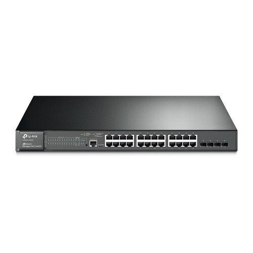 TP-Link JetStream 24-Port Gigabit L2 Managed PoE+ Switch with 4 SFP Slots - T2600G-28MPS (TL-SG3424P)