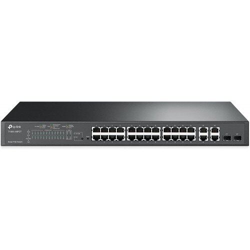 TP-Link JetStream 24 10/100Mbps RJ45 Ports 4 10/100/1000Mbps RJ45 Ports 2 Combo Gigabit SFP Slots Network Switch