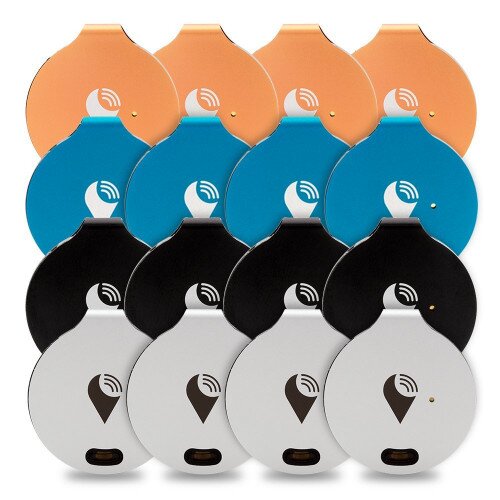 TrackR Bravo Generation 3 Bluetooth Tracking Device, Item Tracker, Phone Finder - 16 Device Pack - Silver/Black/Blue/Rose Gold
