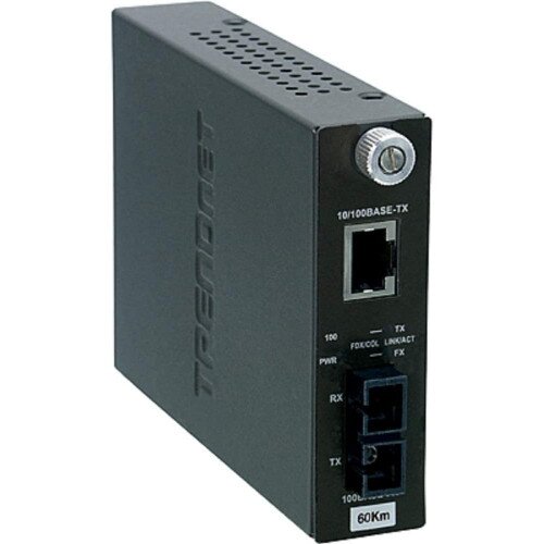 TRENDnet 100Base-TX to 100Base-FX Single Mode SC Fiber Converter (60km, 37.2 Miles)