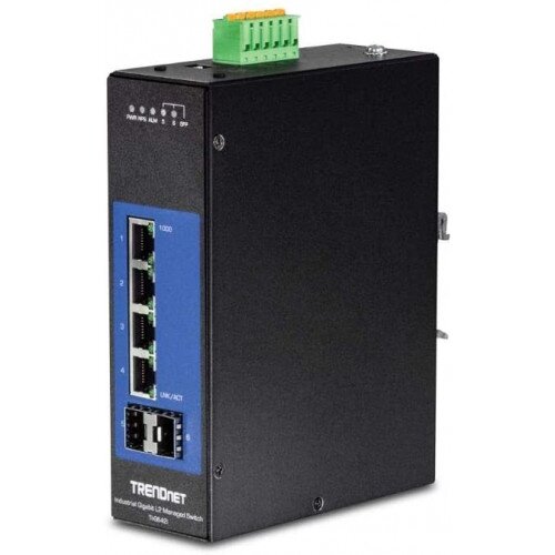 TRENDnet 6-Port Industrial Gigabit L2 Managed DIN-Rail Switch