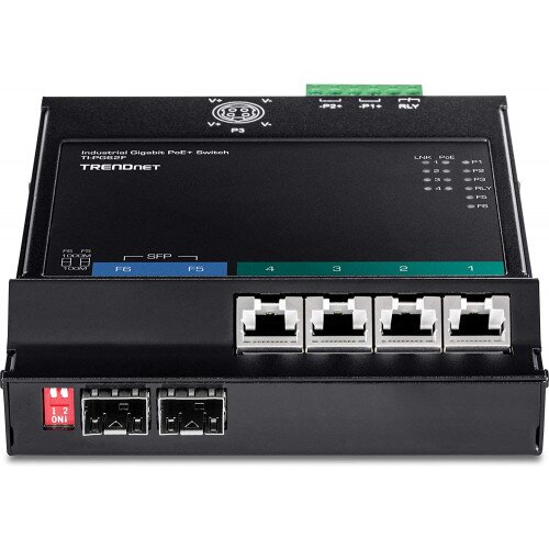 TRENDnet 6-Port Industrial Gigabit PoE+ Wall-Mounted Front Access Switch
