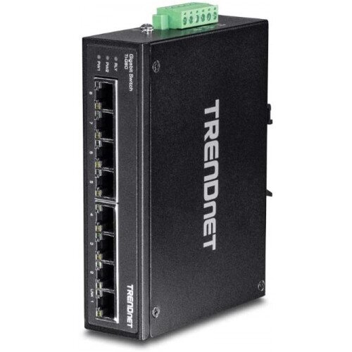 TRENDnet 8-Port Hardened Industrial Gigabit DIN-Rail Switch