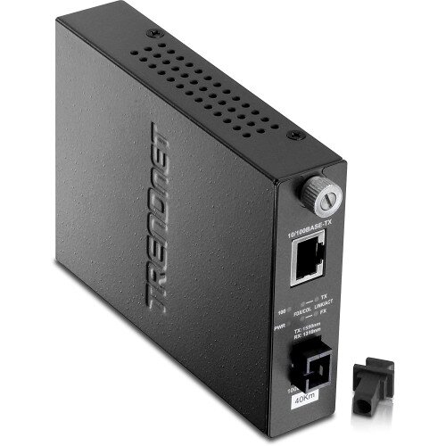 TRENDnet Intelligent 100Base-TX to 100Base-FX Dual Wavelength Single Mode SC Fiber Converter (40 km / 24.9 miles)