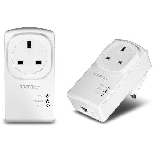TRENDnet Powerline 500 AV Adapter Kit with Built-In Outlet - GB