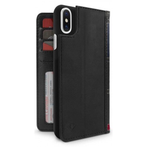 Twelve South BookBook for iPhone X Vintage Wallet Case - Black