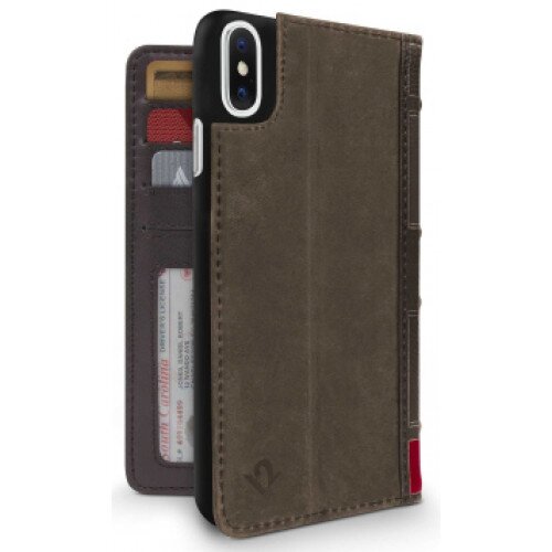 Twelve South BookBook for iPhone X Vintage Wallet Case - Brown
