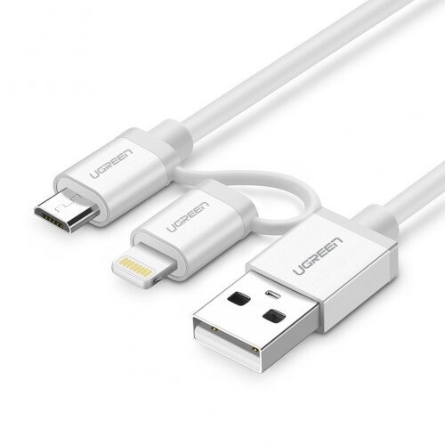 Ugreen 2 in 1 Micro USB Lightning Cable - 1M