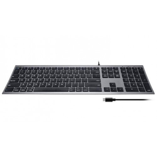 Macally Ultra Slim USB-C Wired Space Gray Keyboard for Mac
