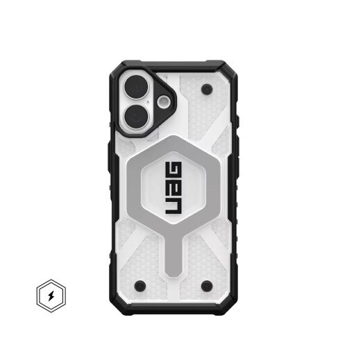 Urban Armor Gear Pathfinder Clear Case with Magsafe for iPhone 16 - Ice/Silver