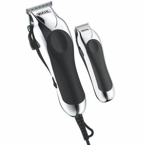 Wahl Deluxe Chrome Pro Corded Haircutting Clipper and Cordless Battery Trimmer Kit