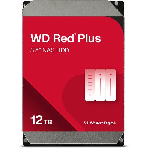 WD Red Plus 3.5" NAS Internal Hard Drive - 256MB - 12TB - 7200RPM
