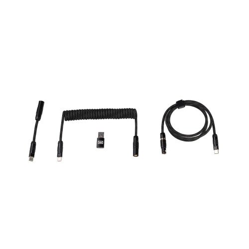 Wooting Detachable USB-C Coiled/Straight Cable Set - Stealth