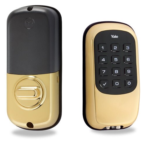 Yale YRD110 Push Button Deadbolt B1L Standalone - Polished Brass