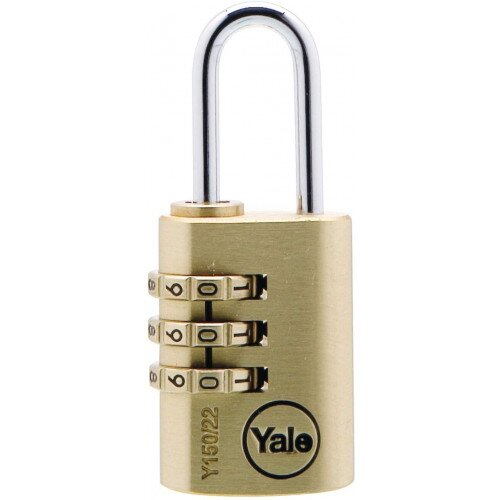 Yale Y150 Series 22mm Combination Brass Padlock - Single