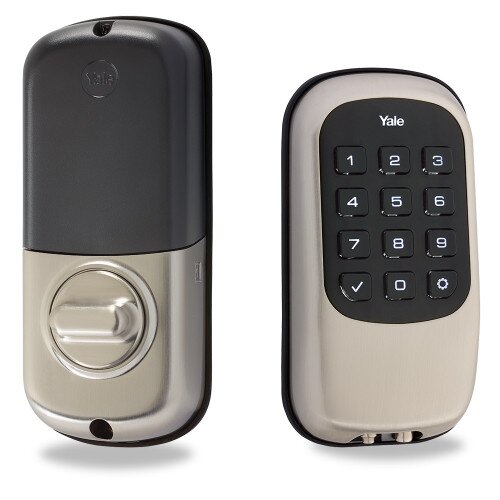 Yale YRD110 Push Button Deadbolt B1L with Z-Wave - Satin Nickel