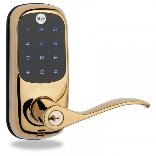 Yale YRL220 Touchscreen Lever Lock Stand Alone - Polished Brass