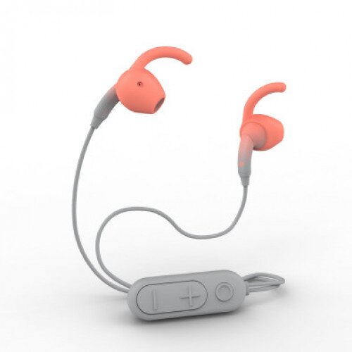 ZAGG Sound Hub Tone Bluetooth Earbuds + Wireless Controls - Gray/Coral