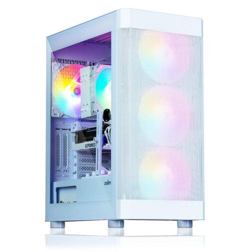Zalman i4 TG ATX Gaming PC Case Fixed RGB Fans Pre-Installed - White