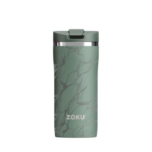 Zoku 12oz Stainless Steel Travel Mug - Green Marble