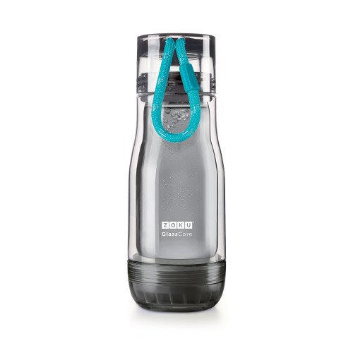Zoku 16oz Grey Glass Core Bottle - Teal