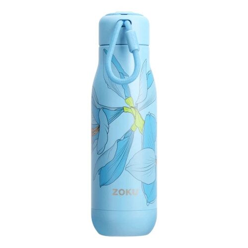 Zoku 18oz Stainless Steel Powder Coated Bottle - Sky Lily