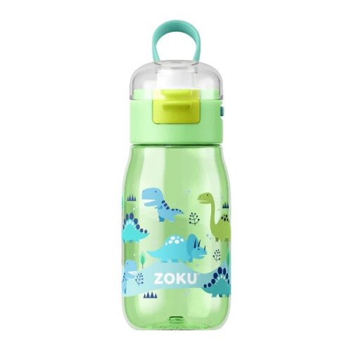 Zoku Kids Flip Gulp Bottle - Green Dino
