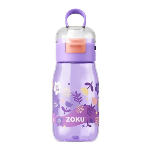 Zoku Kids Flip Gulp Bottle - Purple Flowers