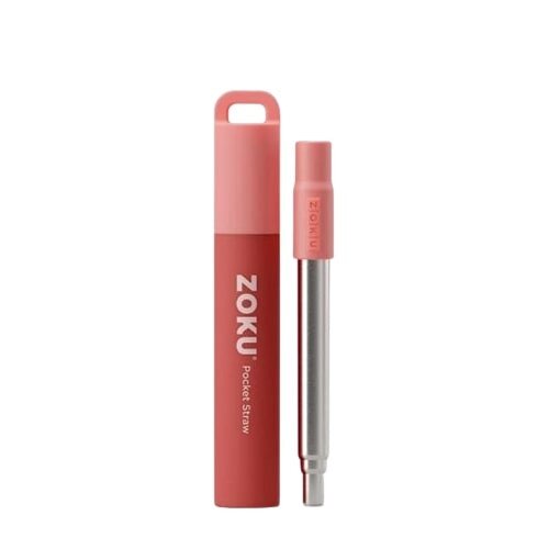 Zoku Two Tone Pocket Straw - Red