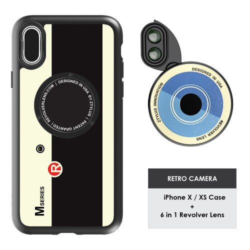 Ztylus Revolver M Series Lens Kit Retro Camera for iPhone X / XS - 6 in 1 Lens