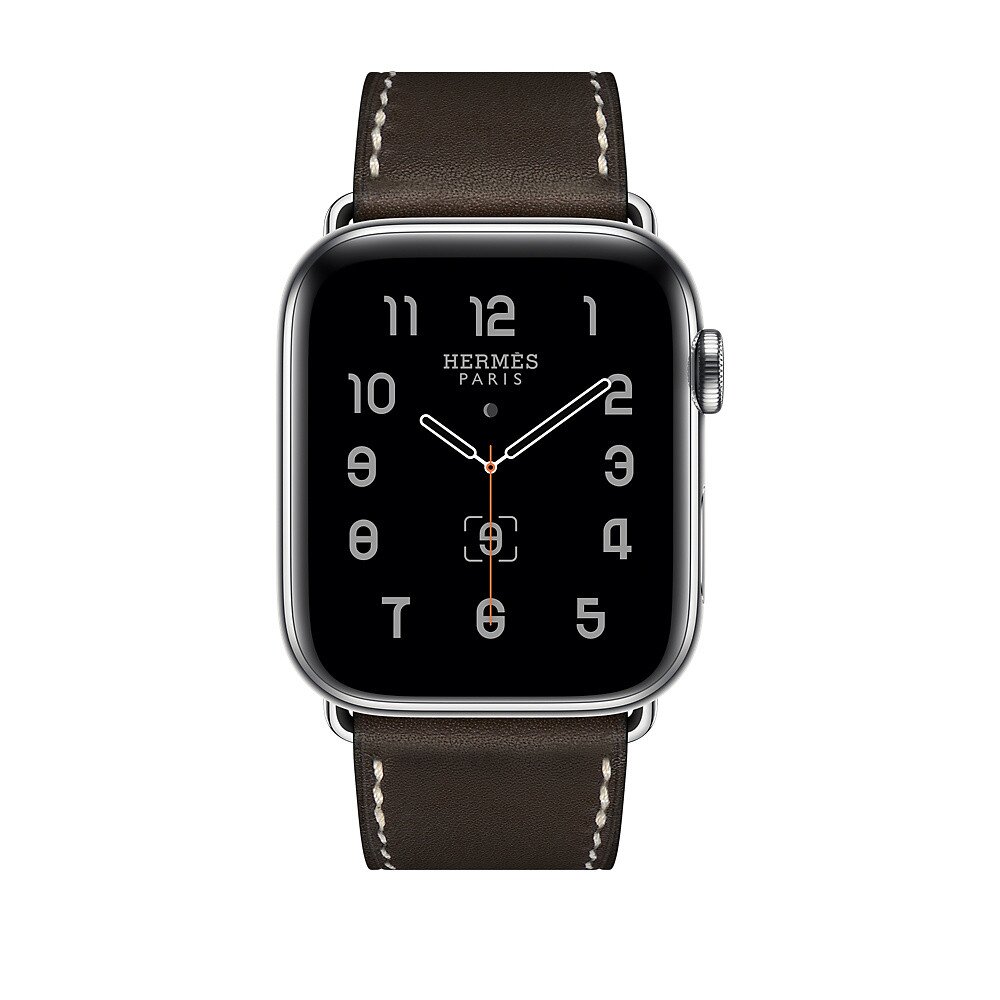 Buy Apple Watch Hermes 44mm Ebene Leather Single Tour Deployment Buckle ...