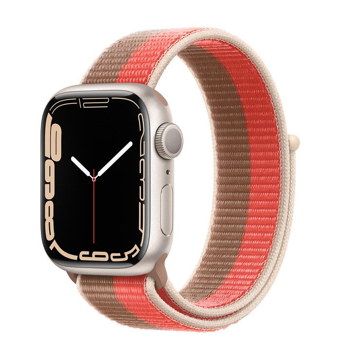 Buy Apple Watch Series 7 Starlight Aluminum Case with Sport Loop Pink Pomelo/Tan 41mm online