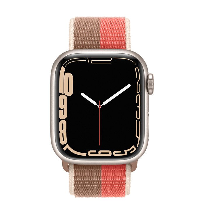 Buy Apple Watch Series 7 Starlight Aluminum Case with Sport Loop Pink Pomelo/Tan 41mm online