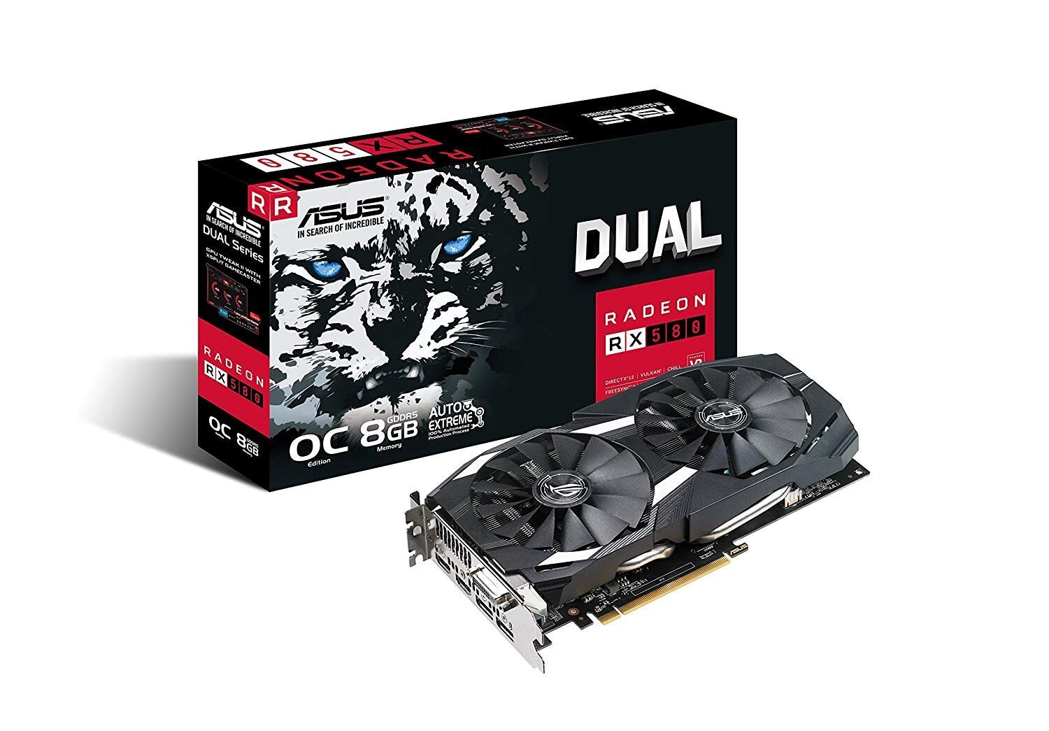 GOWENIC RX 580 Graphics Card， Gaming Graphics Card with 8GB GDDR5 Memory， DP，HD Multimedia Interface，DVI D Output Ports， PCI Express 3.0， 2 Cooling Fa