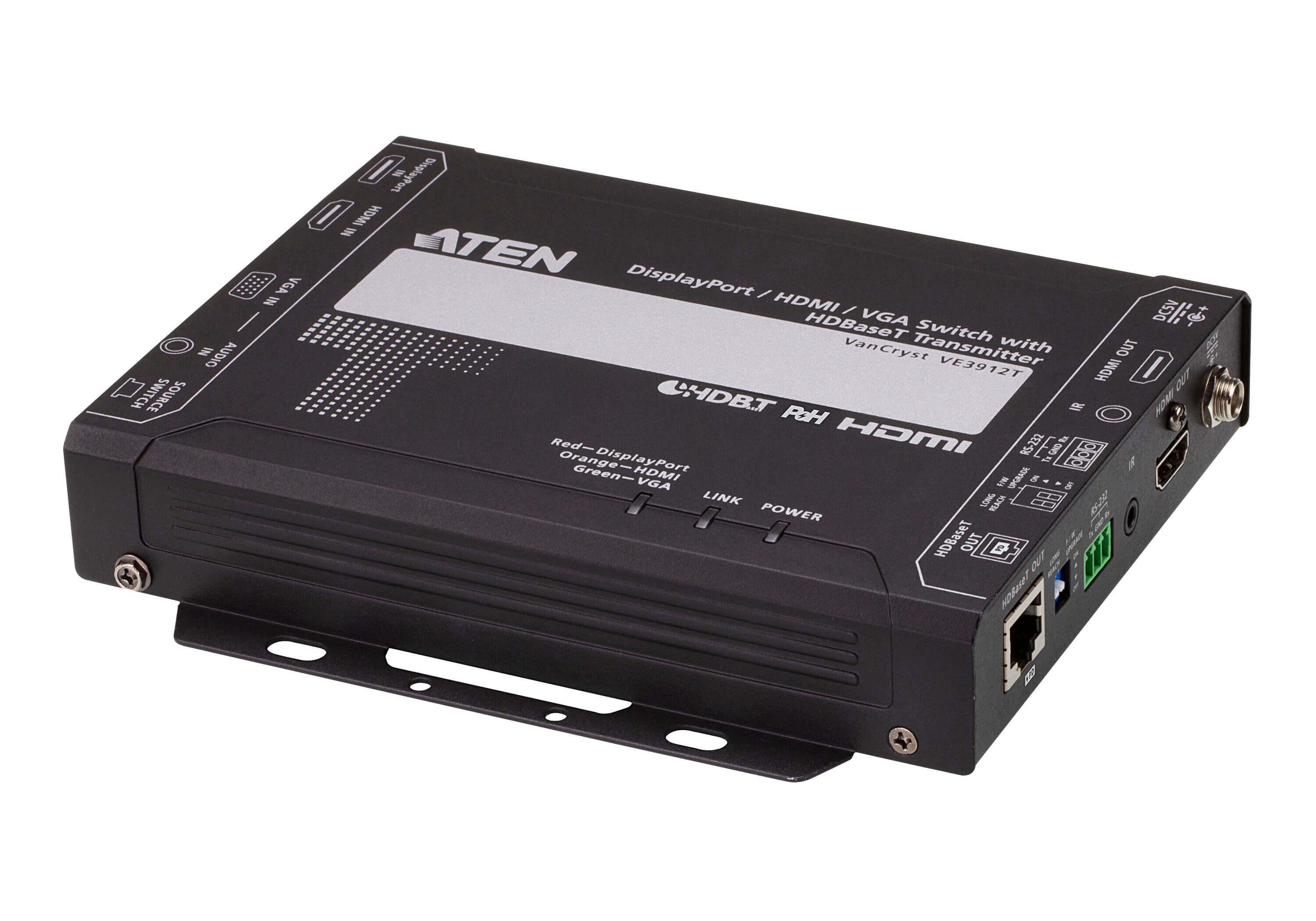 Buy ATEN DisplayPort / HDMI / VGA Switch with HDBaseT Transmitter (PoH ...