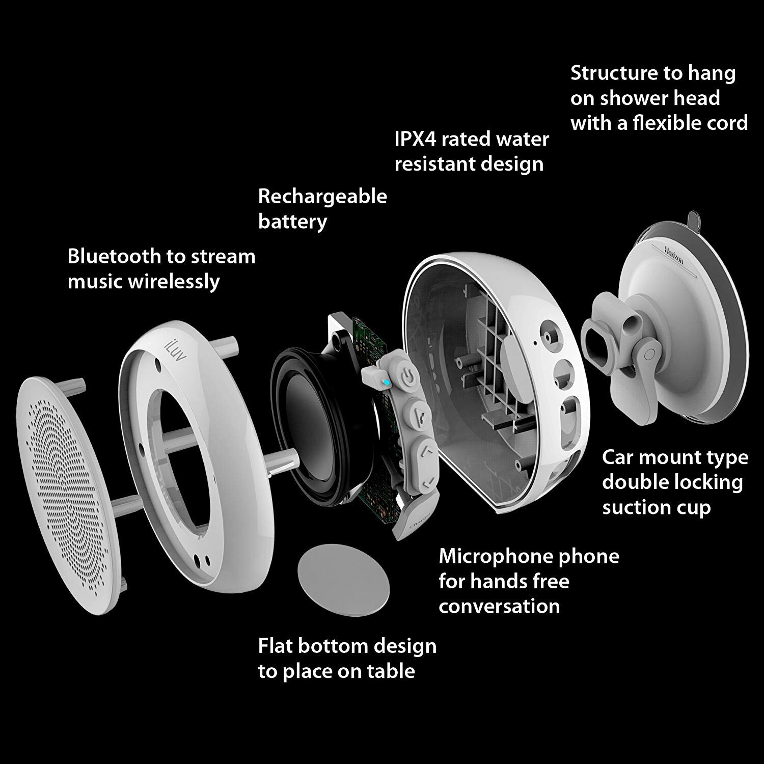 aud shower bluetooth speaker
