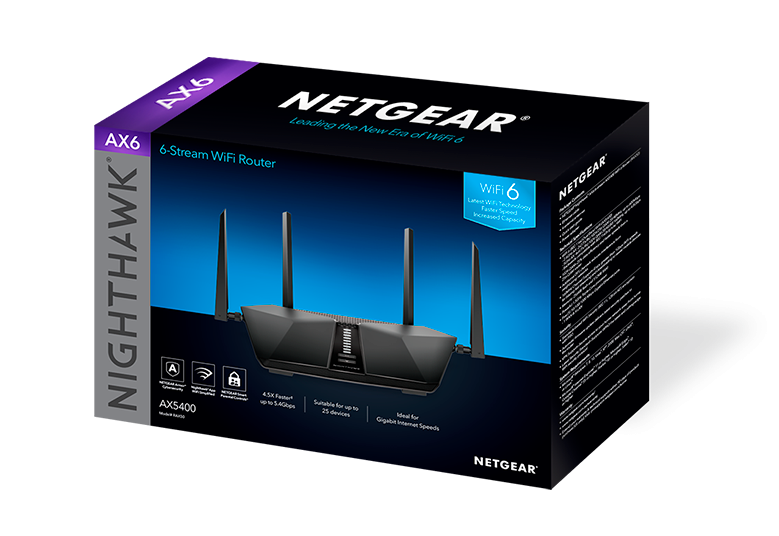 Buy NETGEAR AX5400 Nighthawk 6-Stream Dual-Band WiFi 6 Router (RAX50 ...