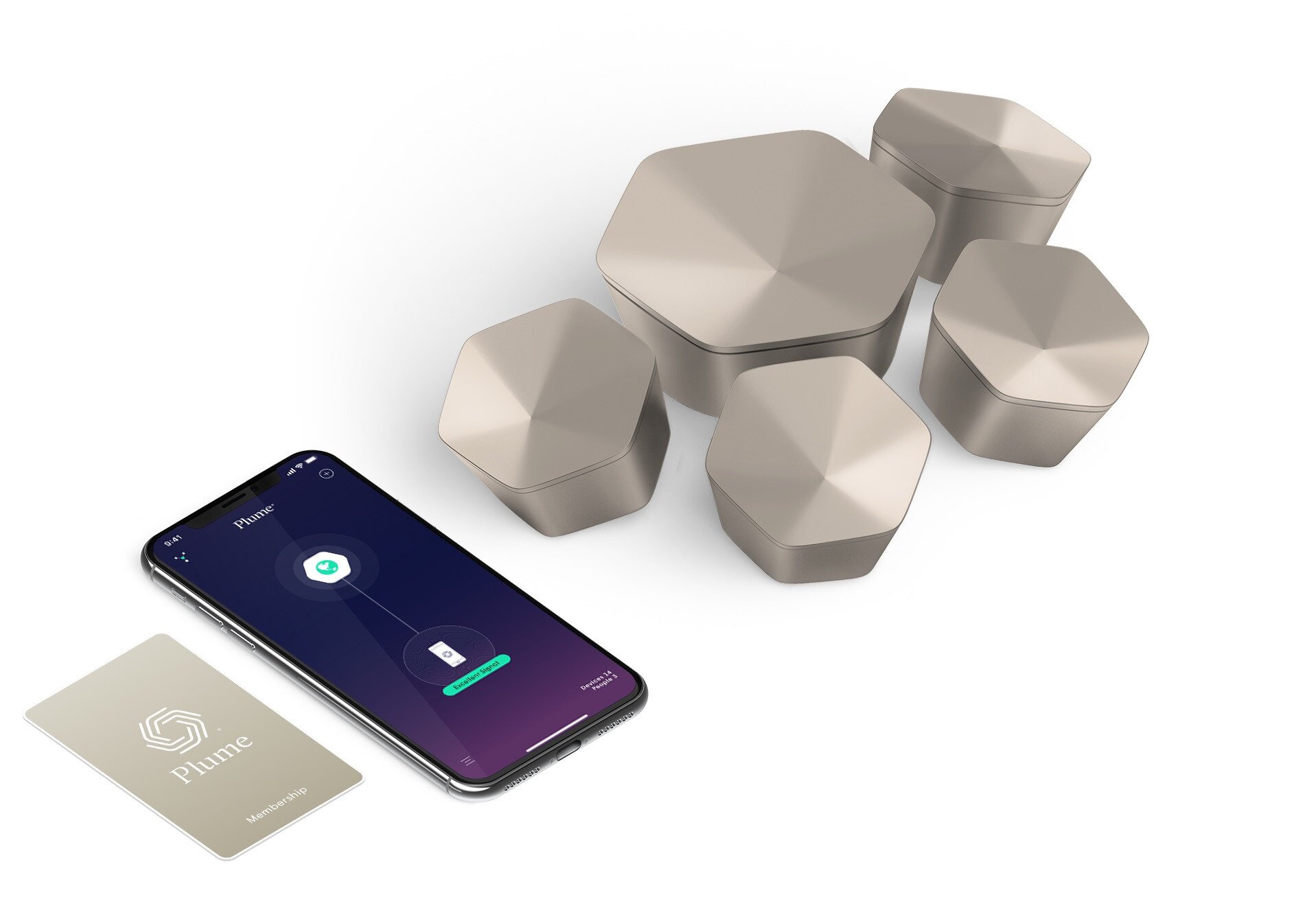 Buy Plume Adaptive WiFi 1 SuperPod 4 Pods Champagne Online In