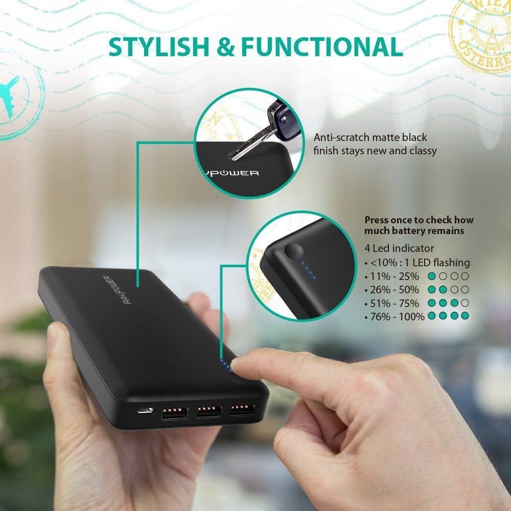 Buy RAVPower Portable Charger 26800mAh Power Bank with Total 5.5A Output  online in Pakistan - Tejar.pk