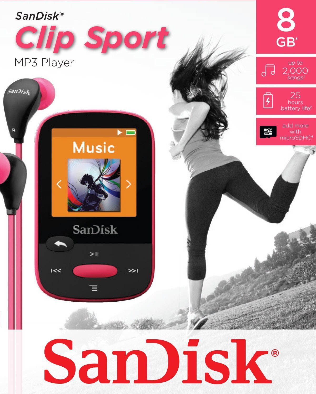 Buy SanDisk Clip Sport MP3 Player 8GB Pink online in Pakistan