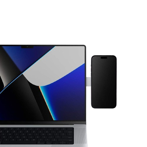 Laptoptelefoonhouder, 15W snelle draadloze oplader magnetische telefoonhouder voor laptop, verstelbare zijhouder voor telefoonmonitor voor iPhone 15/14/13/12-serie, slanke draagbare