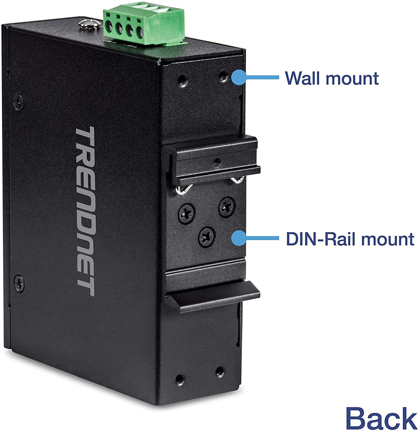 TRENDnet 5-Port Industrial Ethernet Switch - DIN Rail Mount, IP30, Wide Temp Range -40° To 75°C